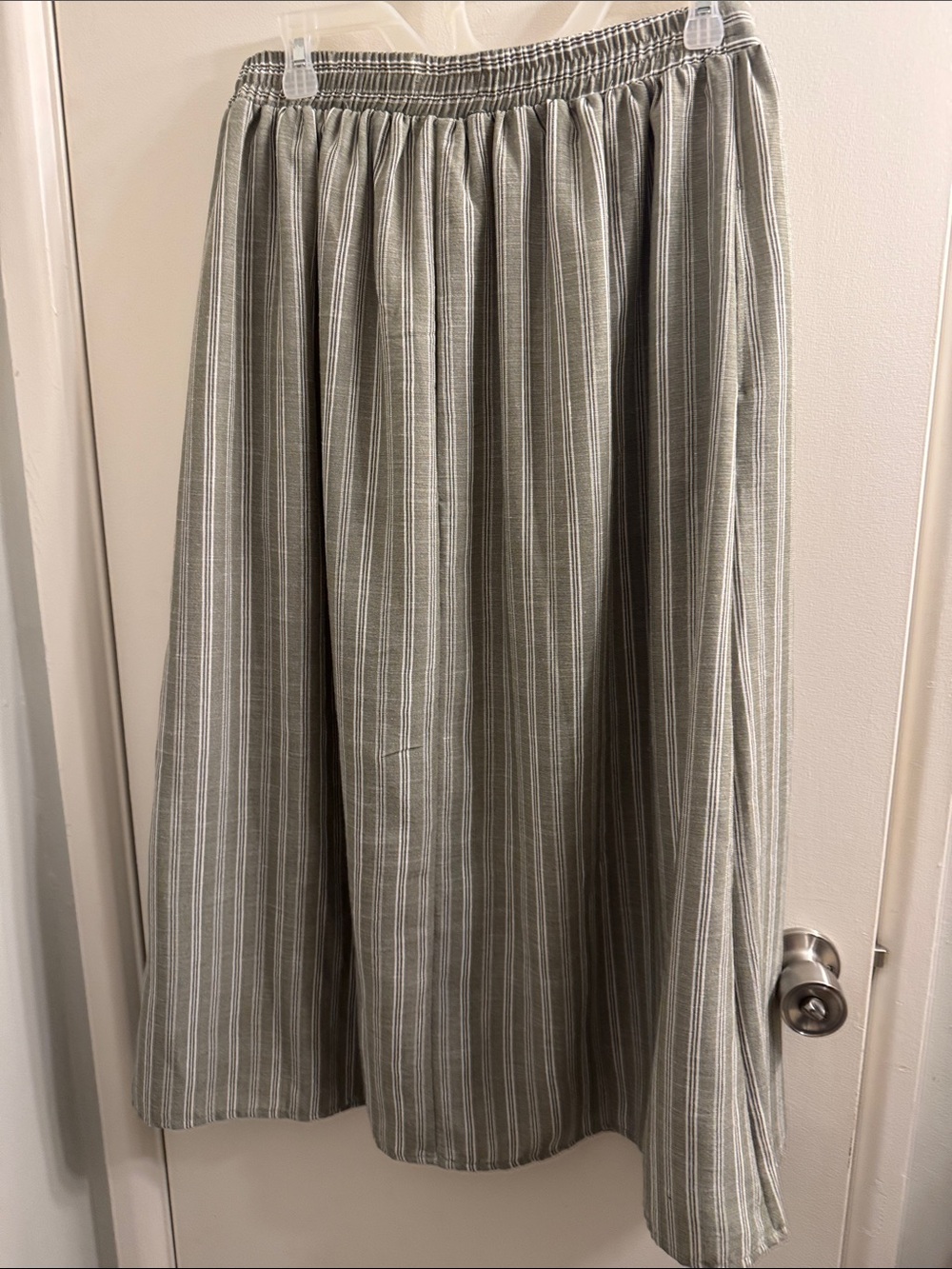 Max Studio Gray Striped Gathered Skirt - Picture 6 of 10